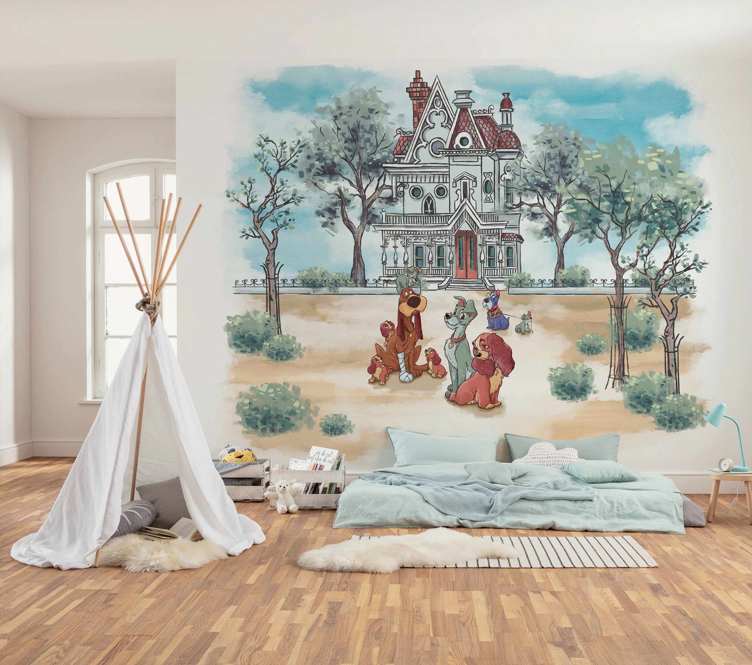 Disney Lady and the Tramp Sweet Home Interior Wall Mural DX6 190 | Yourdecoration.com