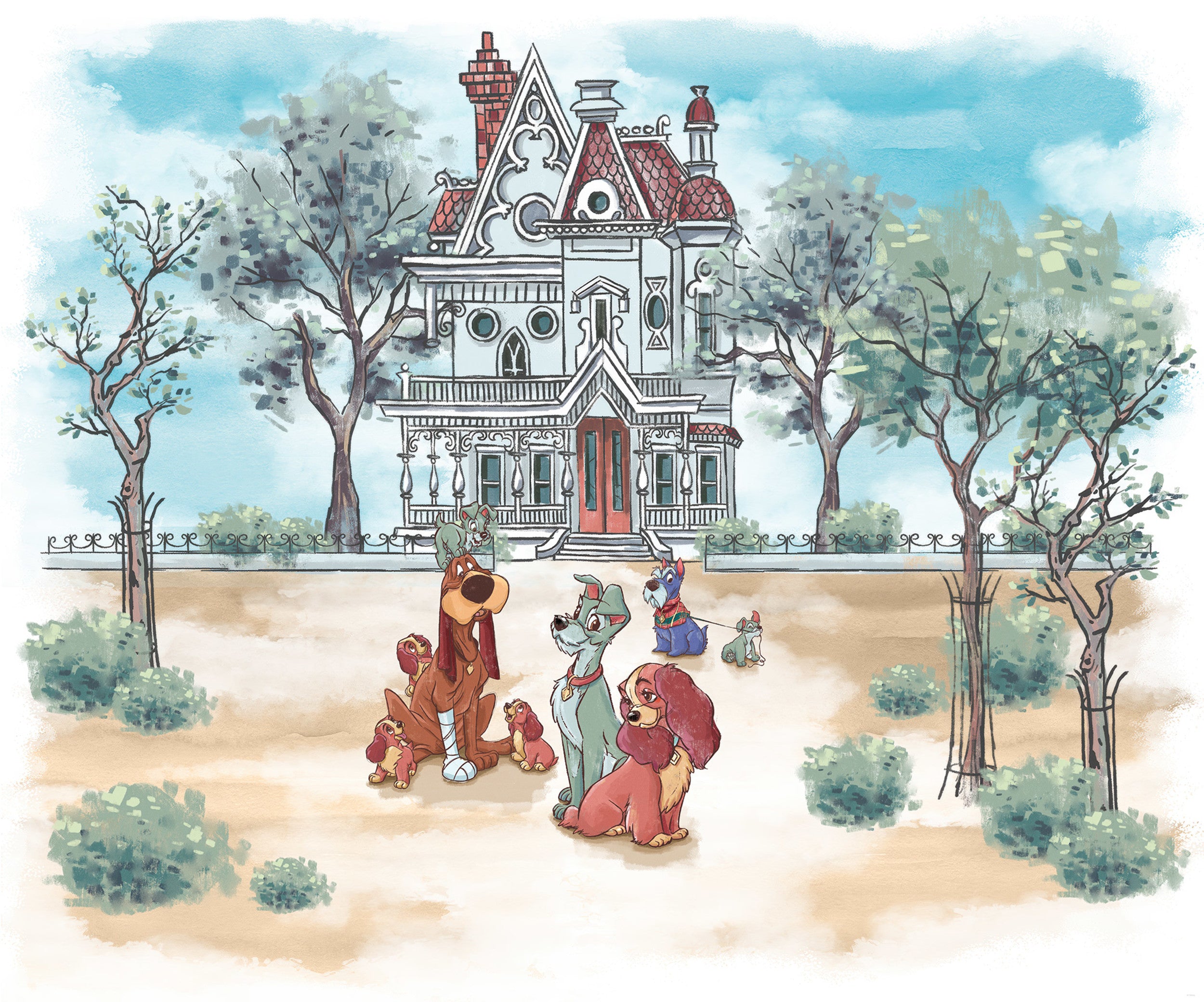 Disney Lady and the Tramp Sweet Home Wall Mural DX6 190 | Yourdecoration.com