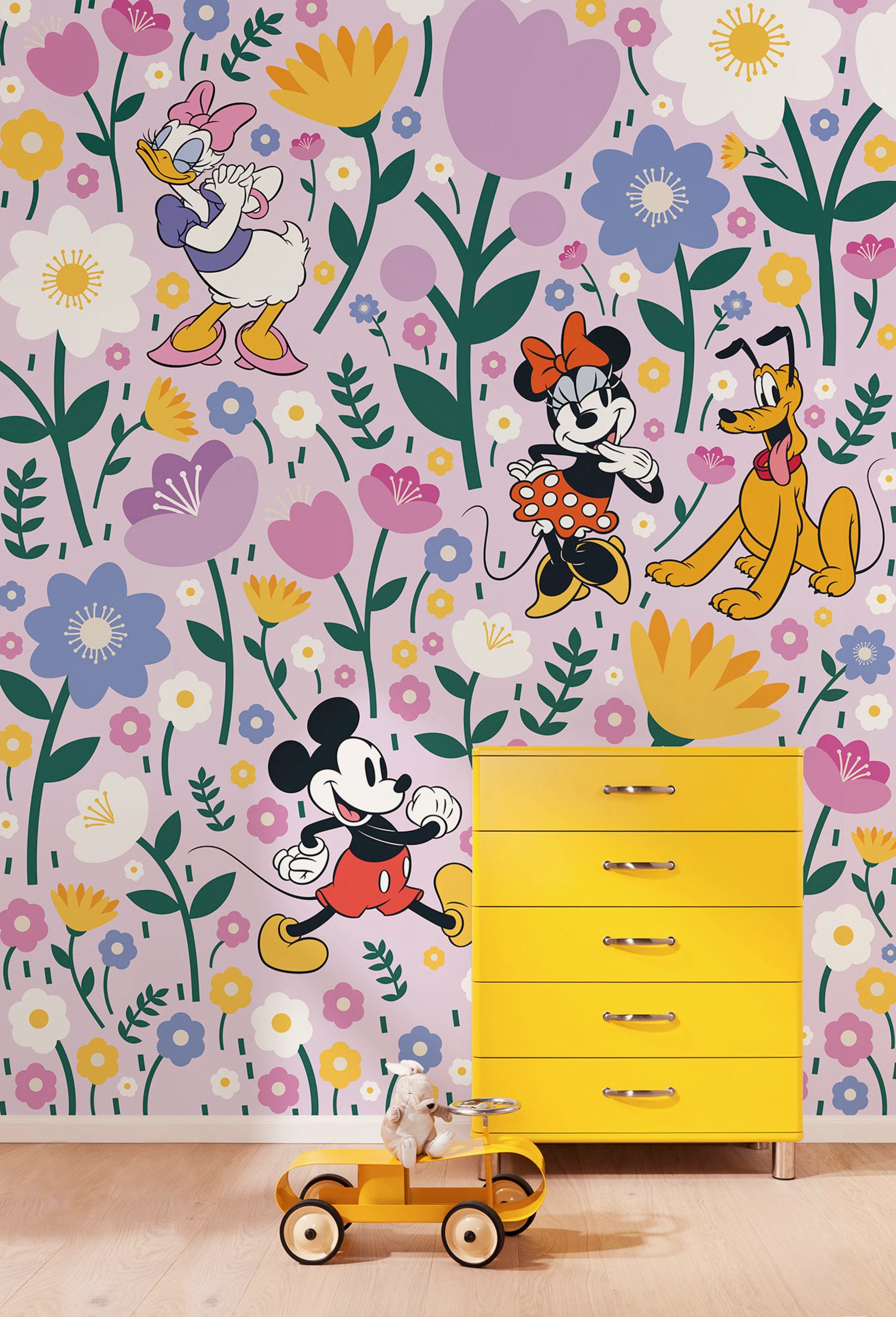 Disney Mickey Mouse and Minnie Mouse Botanical Spring Interior Wall Mural DX4 175 | Yourdecoration.com