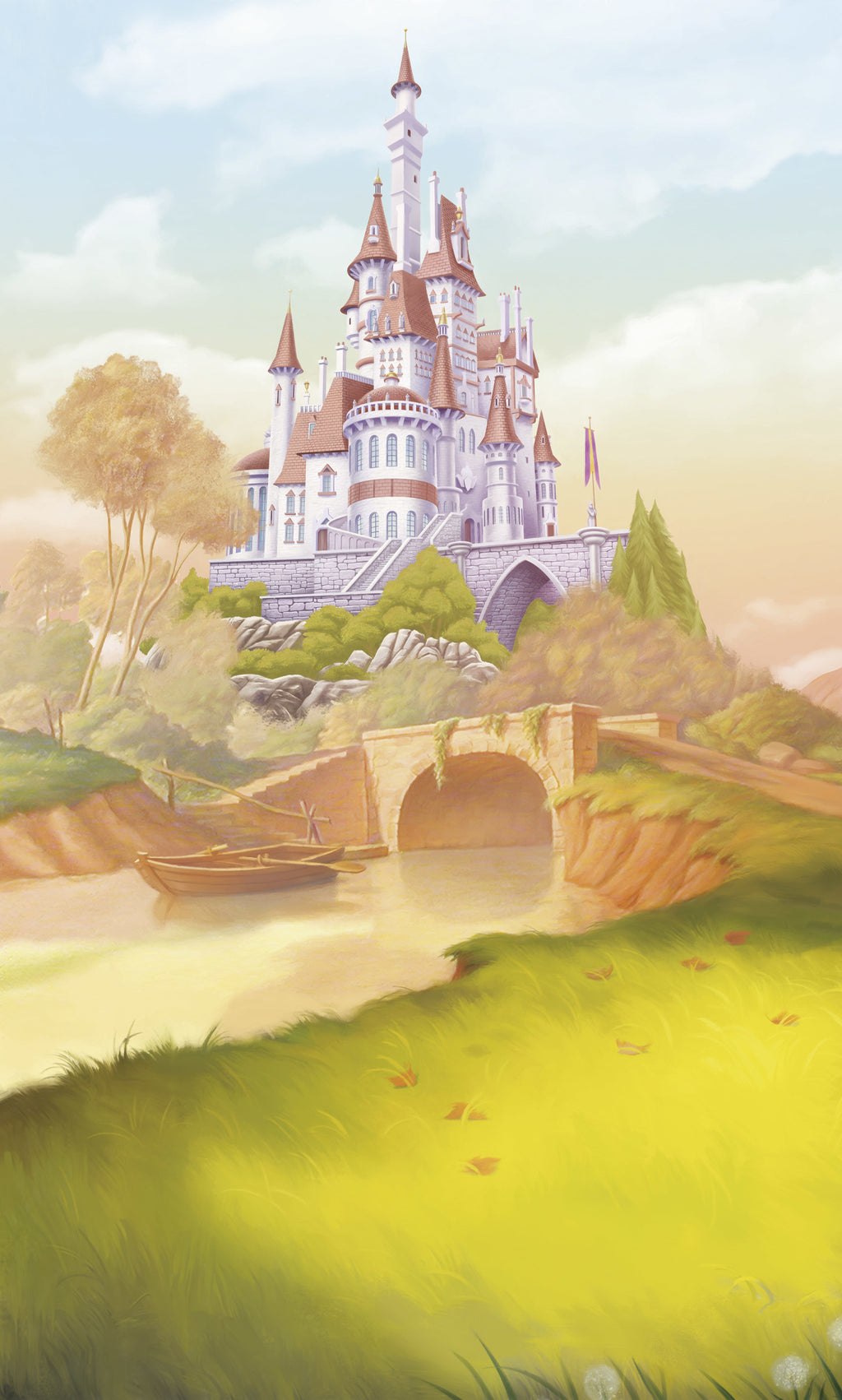 Disney Princess Belle Castle River Wall Mural DX3 227 | Yourdecoration.com