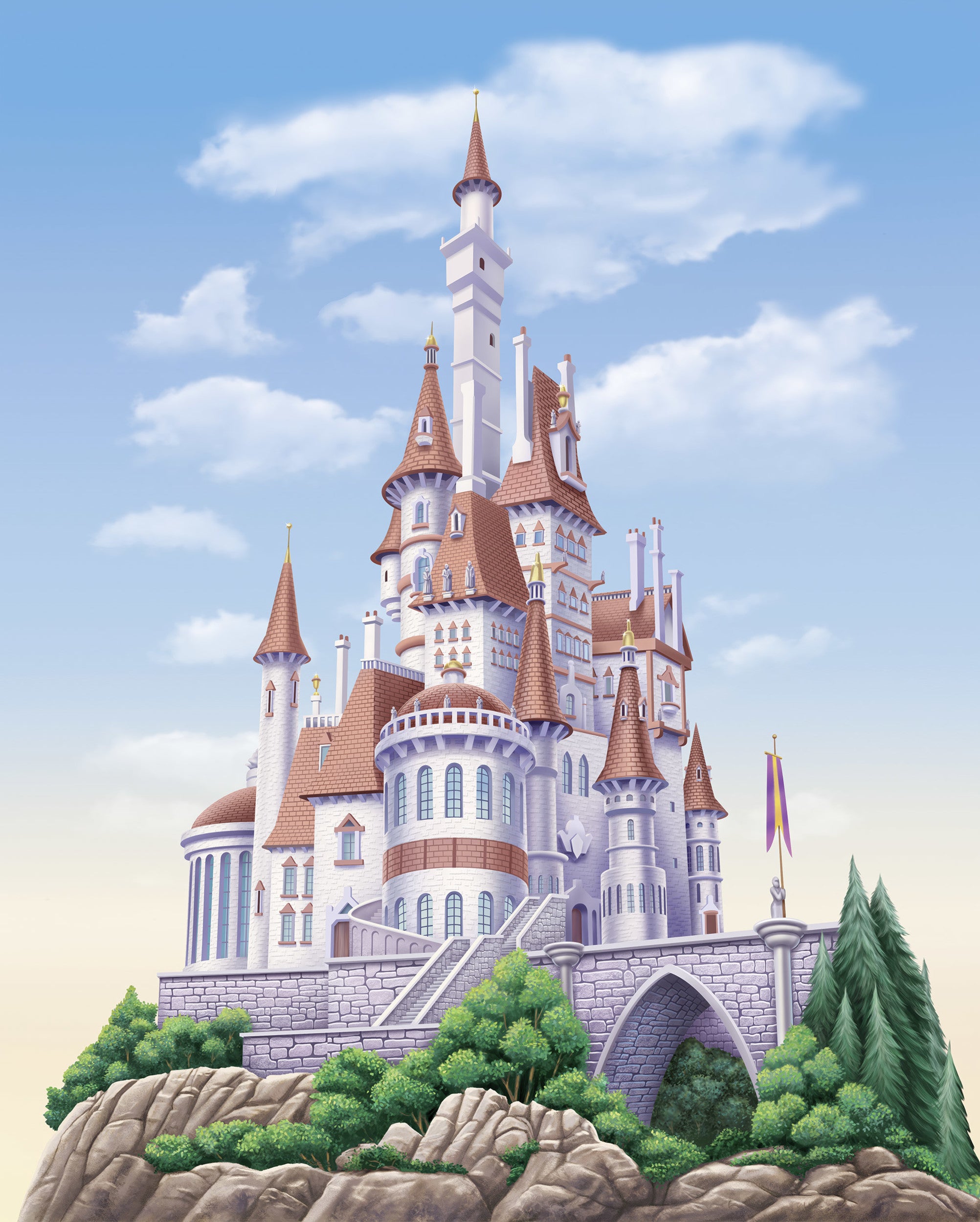 Disney Princess Belle Castle Wall Mural DX4 229 | Yourdecoration.com