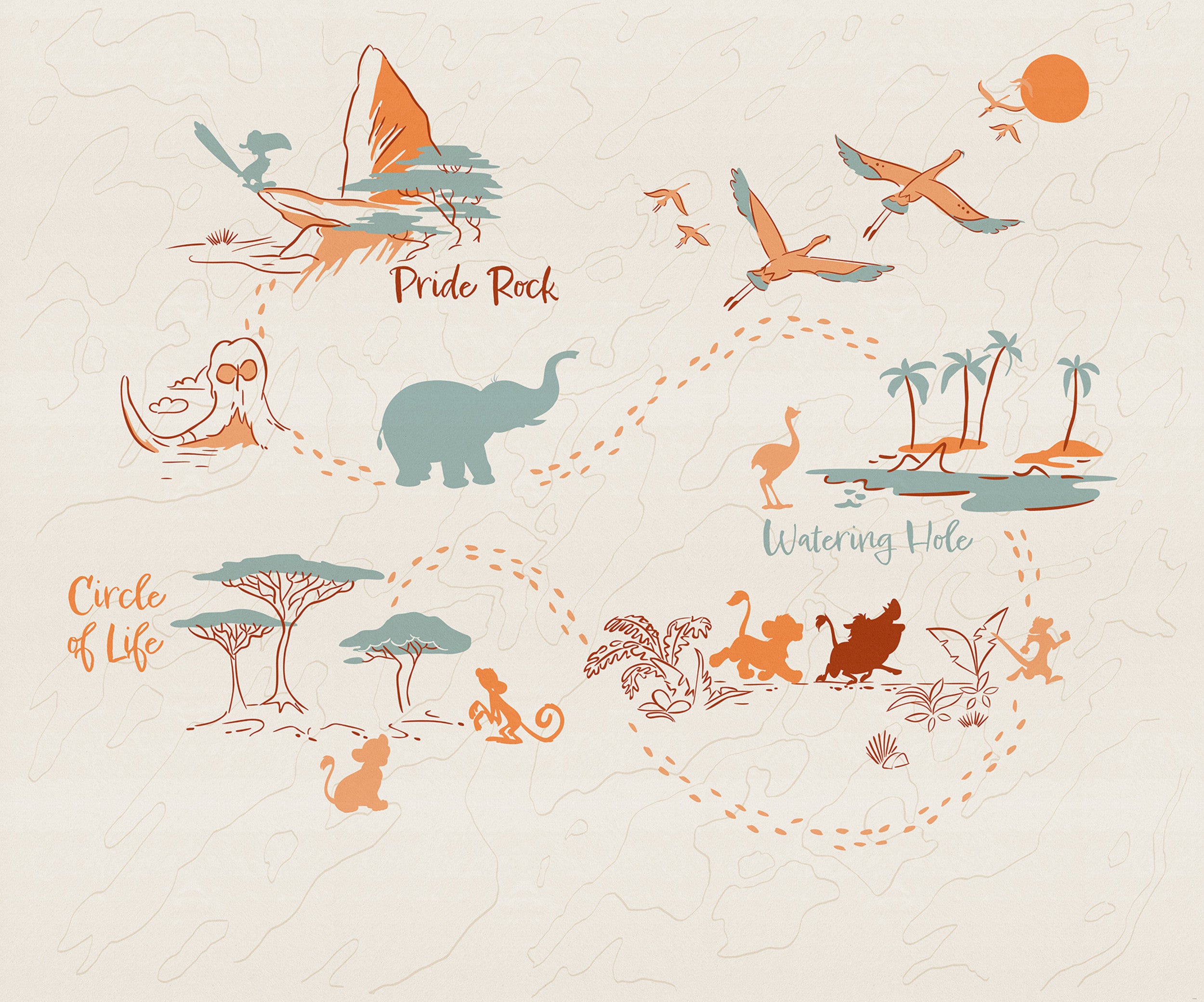 Disney The Lion King Circle of Life Wall Mural DX6 214 | Yourdecoration.com