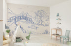 Disney Winnie the Pooh Blue Ink Interior Wall Mural DX7 235 | Yourdecoration.com