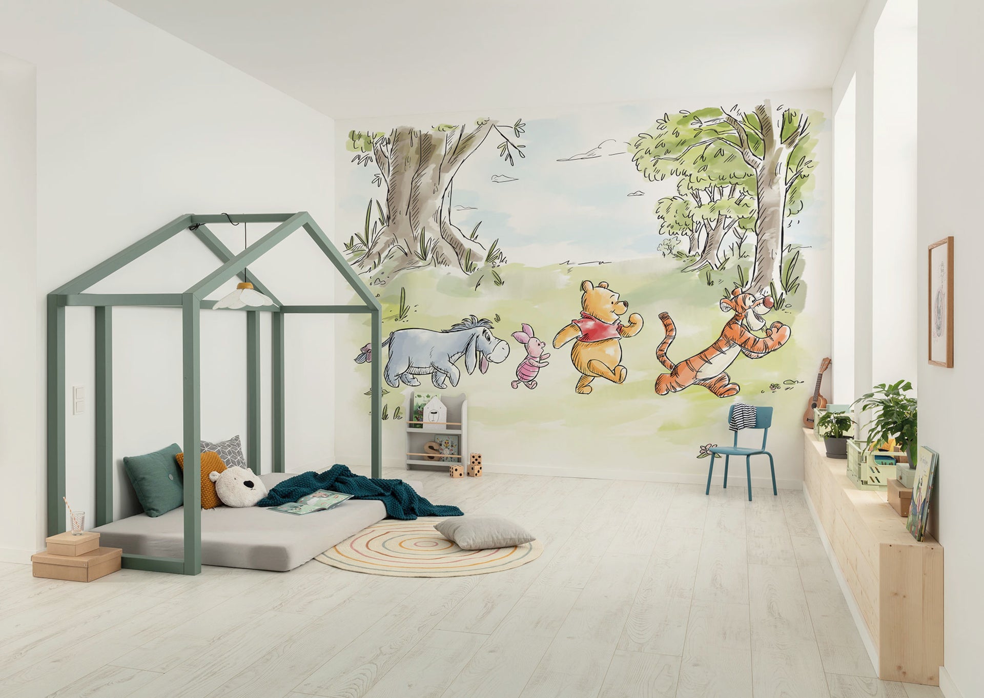 Disney Winnie the Pooh Walk Together Interior Wall Mural DX6 228 | Yourdecoration.com