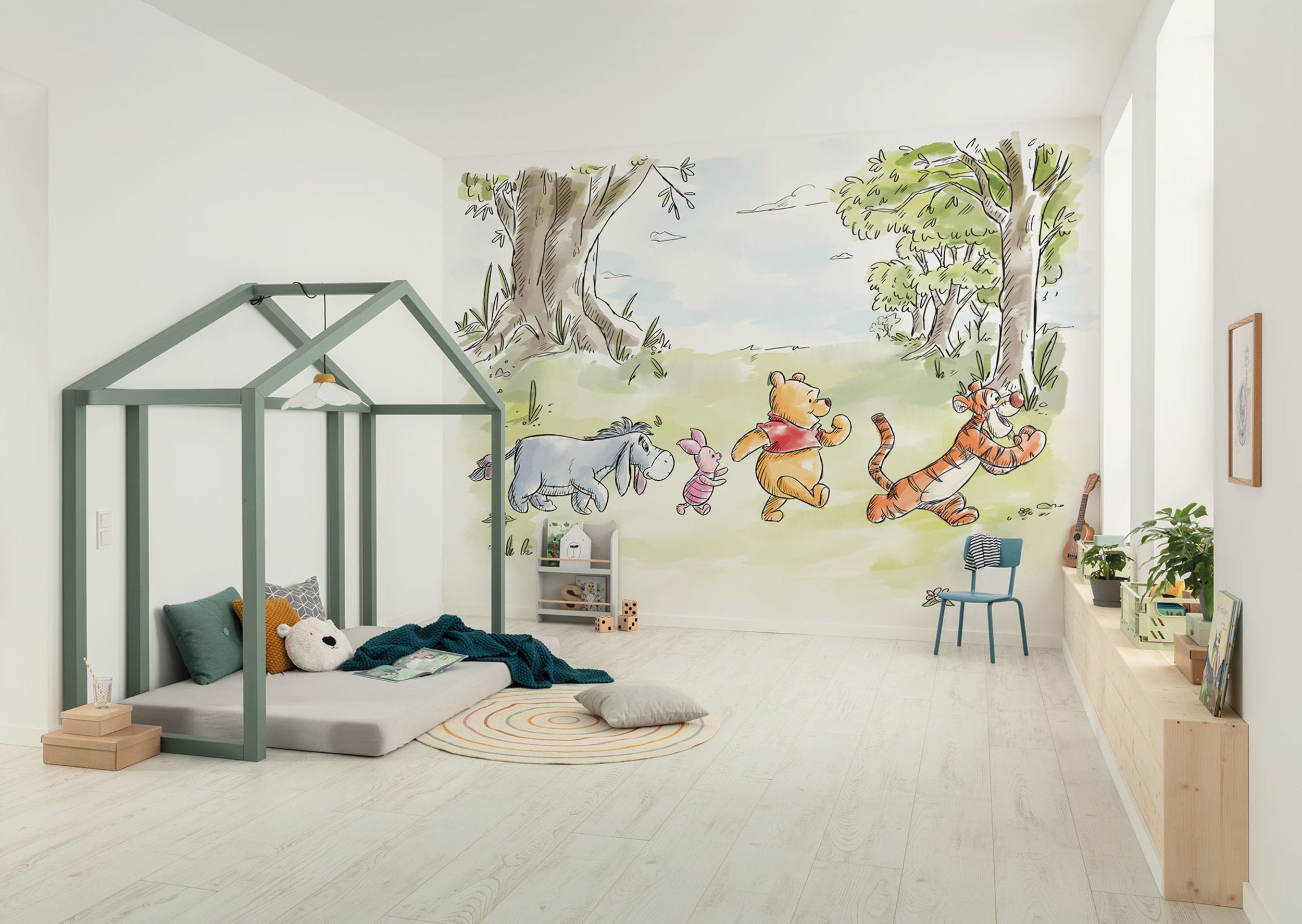 Disney Winnie the Pooh Walk Together Interior Wall Mural DX6 228 | Yourdecoration.com