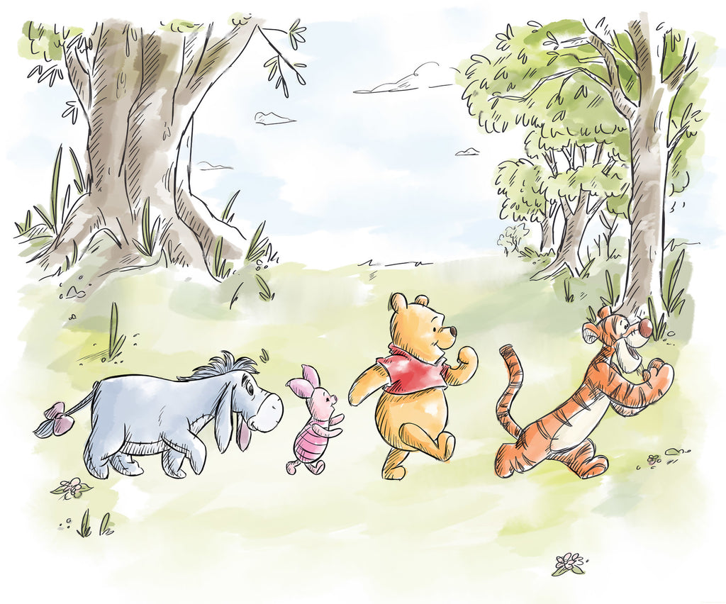 Disney Winnie the Pooh Walk Together Wall Mural DX6 228 | Yourdecoration.com