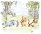 Disney Winnie the Pooh Walk Together Wall Mural DX6 228 | Yourdecoration.com