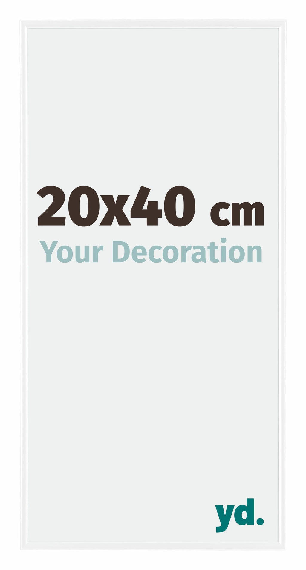 Evry Plastic Photo Frame 20x40cm White High Gloss Front Size | Yourdecoration.com