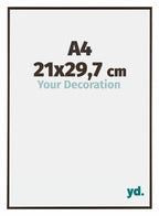 Evry Plastic Photo Frame 21x29 7cm A4 Anthracite Front Size | Yourdecoration.com