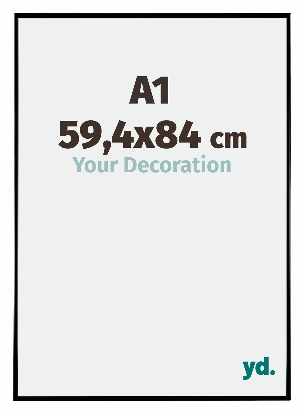 Evry Plastic Photo Frame 59 4x84cm A1 Black High Gloss Front Size | Yourdecoration.com