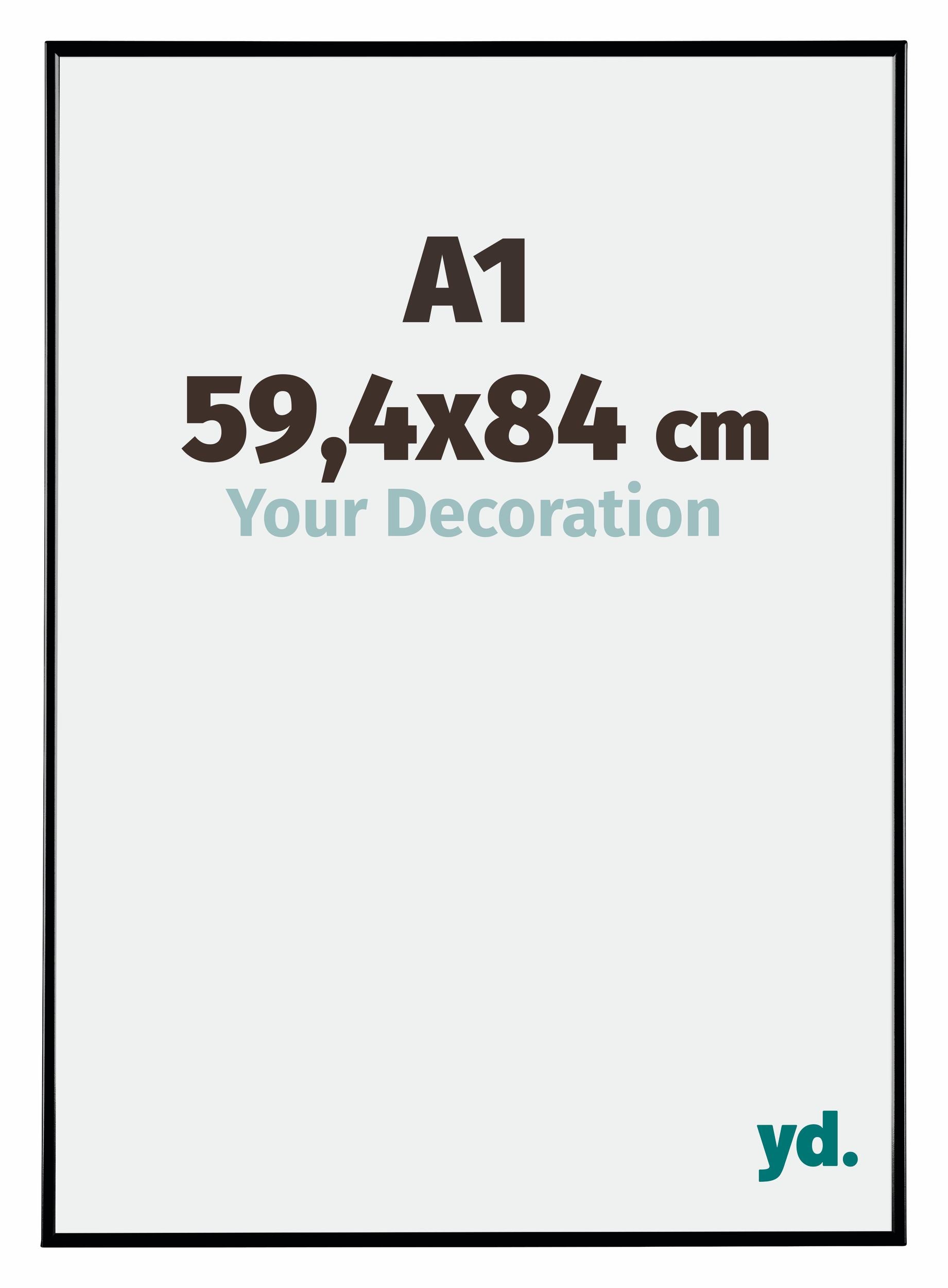 Evry Plastic Photo Frame 59 4x84cm A1 Black High Gloss Front Size | Yourdecoration.com