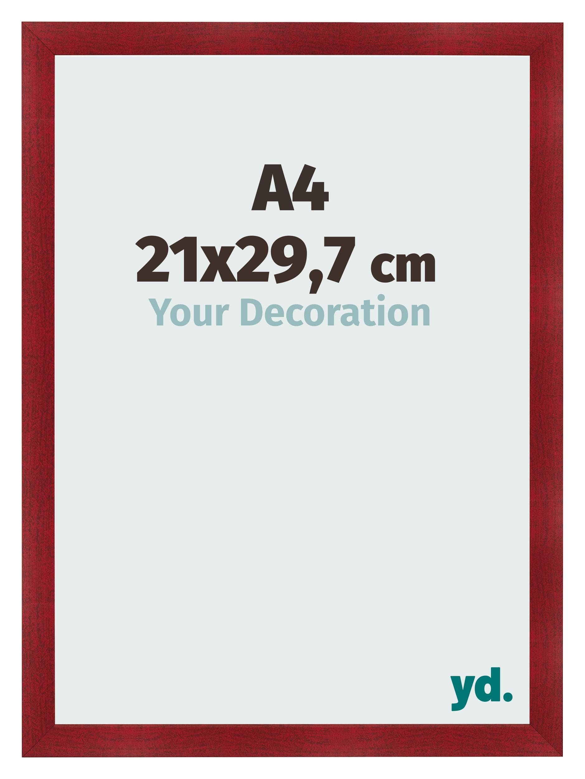 Photo Frame A4 - 21x29,7 cm - Wine Red Swept - MDF - Pisa