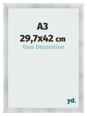 Photo Frame A3 - 29,7x42 cm - Aluminum Brushed - MDF - Pisa