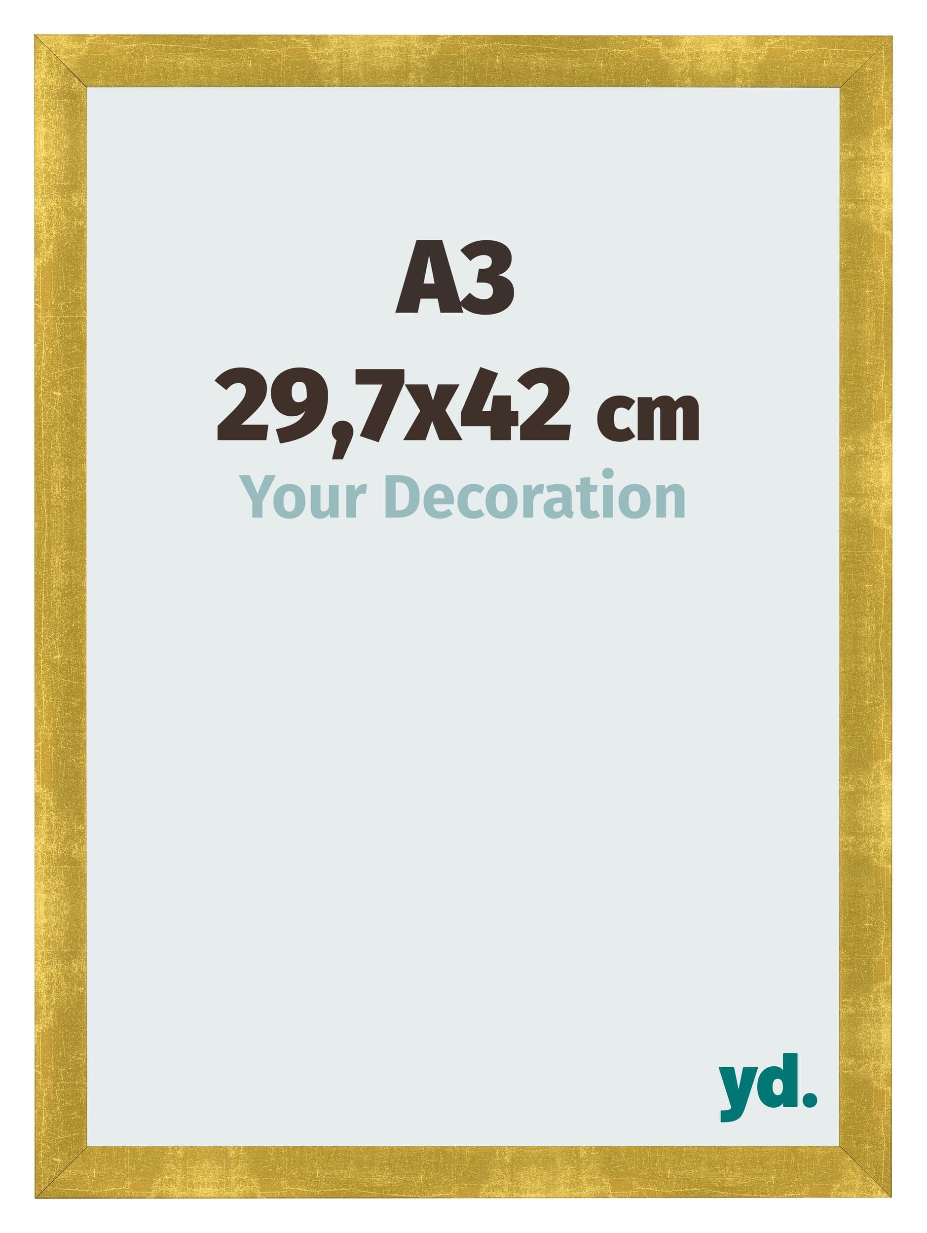 Photo Frame A3 - 29,7x42 cm - Gold Vintage - MDF - Pisa