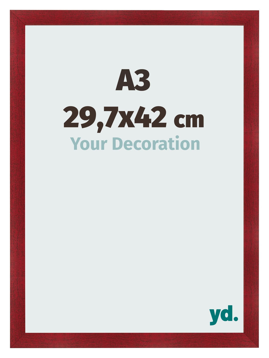 Photo Frame A3 - 29,7x42 cm - Wine Red Swept - MDF - Pisa