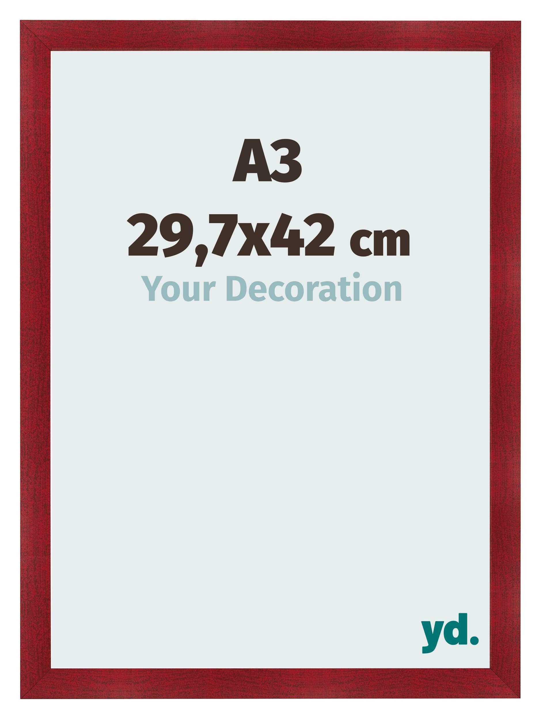 Photo Frame A3 - 29,7x42 cm - Wine Red Swept - MDF - Pisa