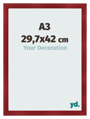 Photo Frame A3 - 29,7x42 cm - Wine Red Swept - MDF - Pisa