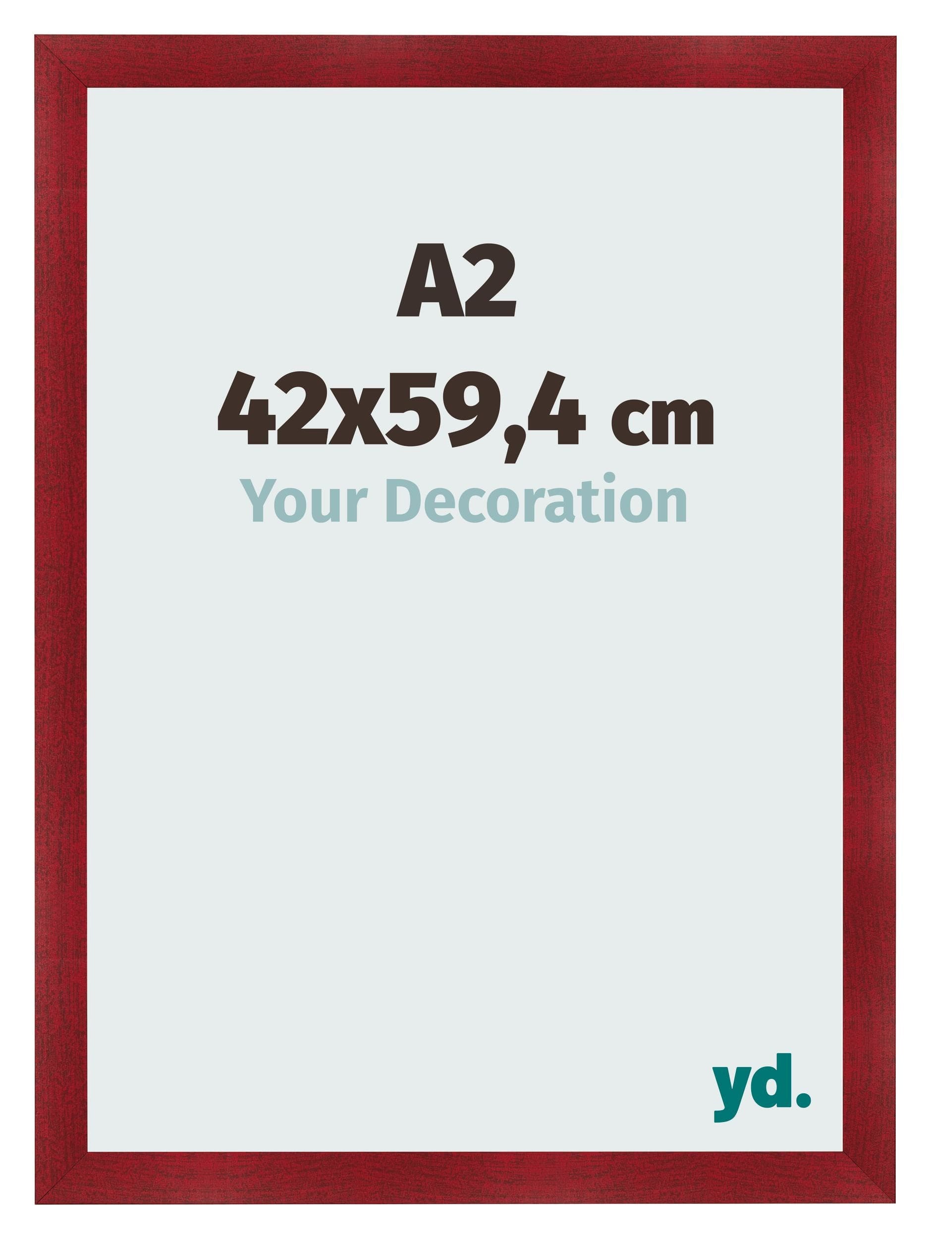 Photo Frame A2 - 42x59,4 cm - Wine Red Swept - MDF - Pisa