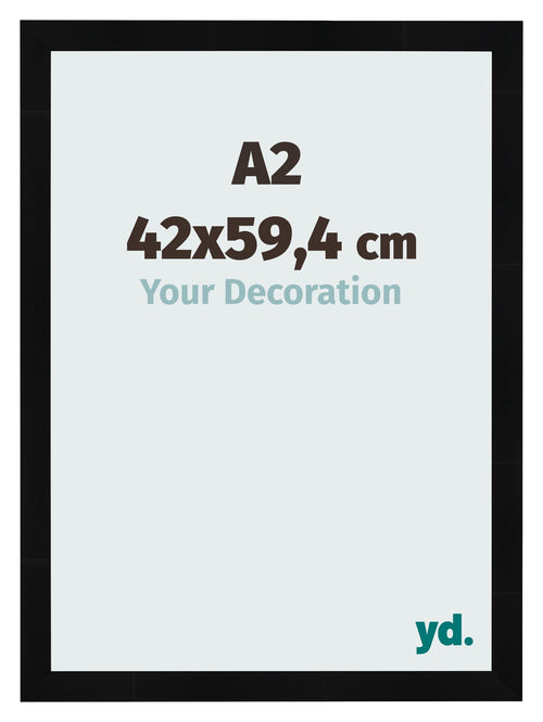 Photo Frame A2 - 42x59,4 cm - Black High Gloss - MDF - Pisa
