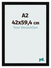 Photo Frame A2 - 42x59,4 cm - Black High Gloss - MDF - Pisa