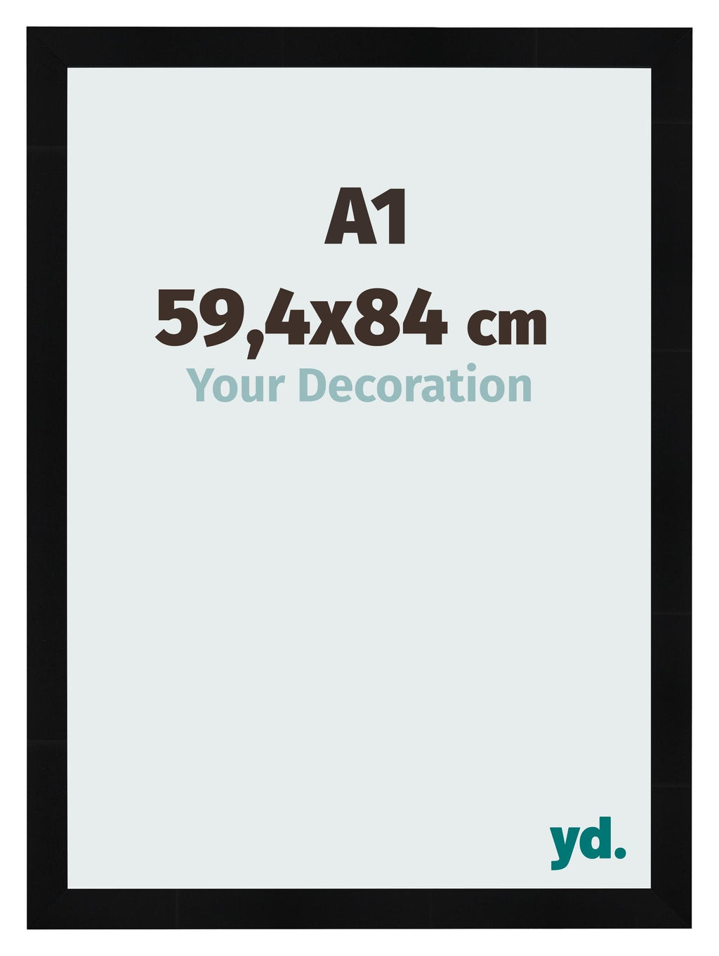 Photo Frame A1 - 59,4x84 cm - Black High Gloss - MDF - Pisa