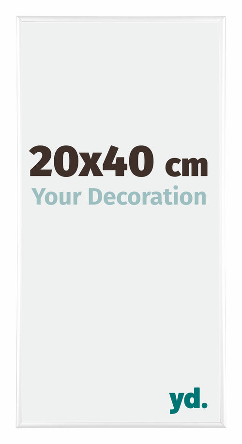 Kent Aluminium Photo Frame 20x40cm White High Gloss Front Size | Yourdecoration.com