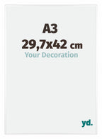 Kent Aluminium Photo Frame 29 7x42cm A3 White High Gloss Front Size | Yourdecoration.com