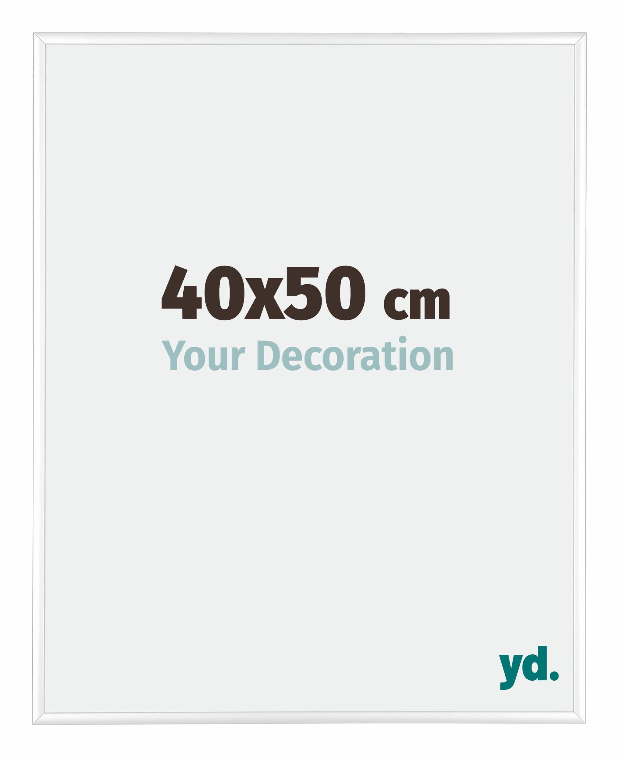 Kent Aluminium Photo Frame 40x50cm White High Gloss Front Size | Yourdecoration.com