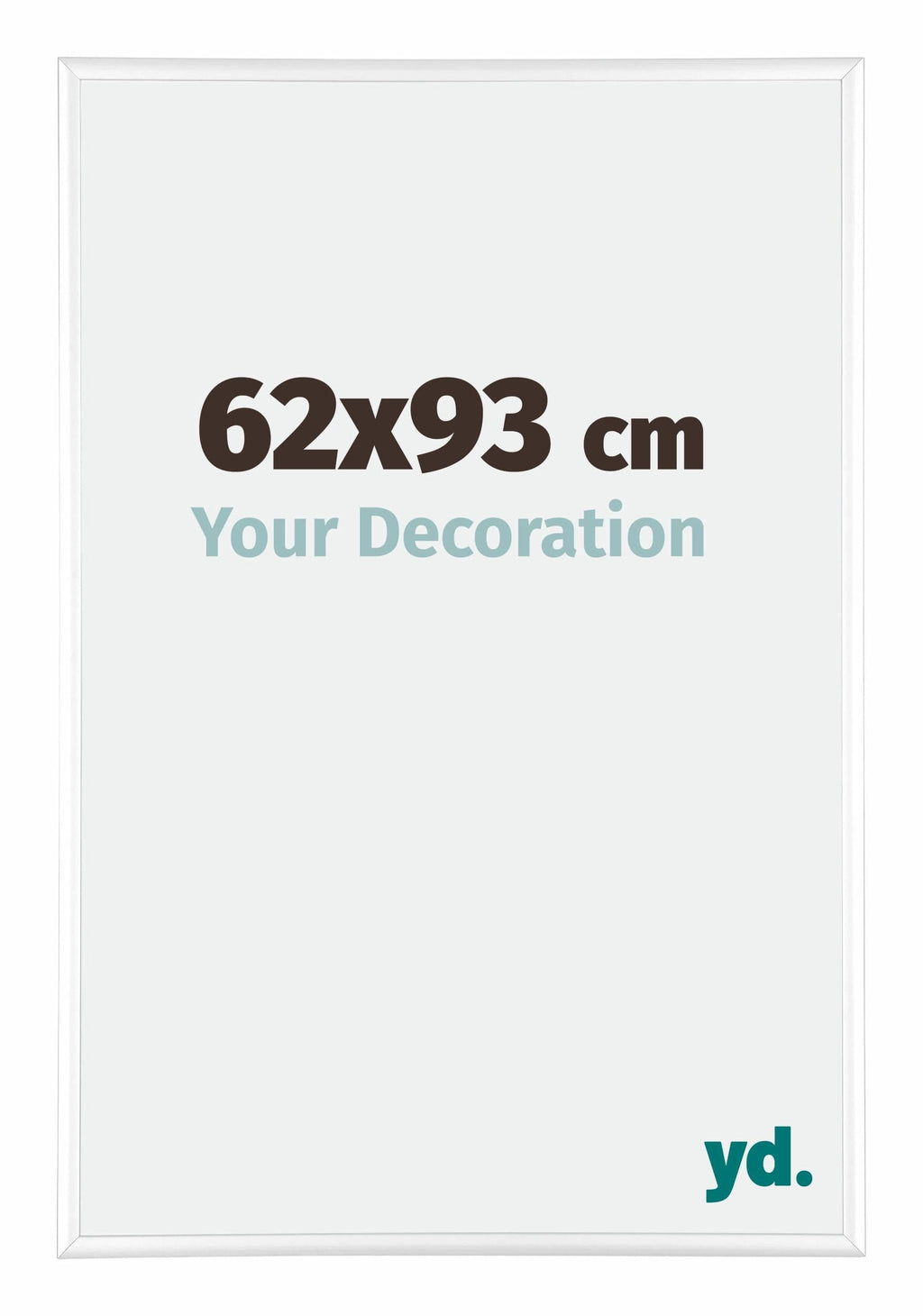 Kent Aluminium Photo Frame 62x93cm White High Gloss Front Size | Yourdecoration.com