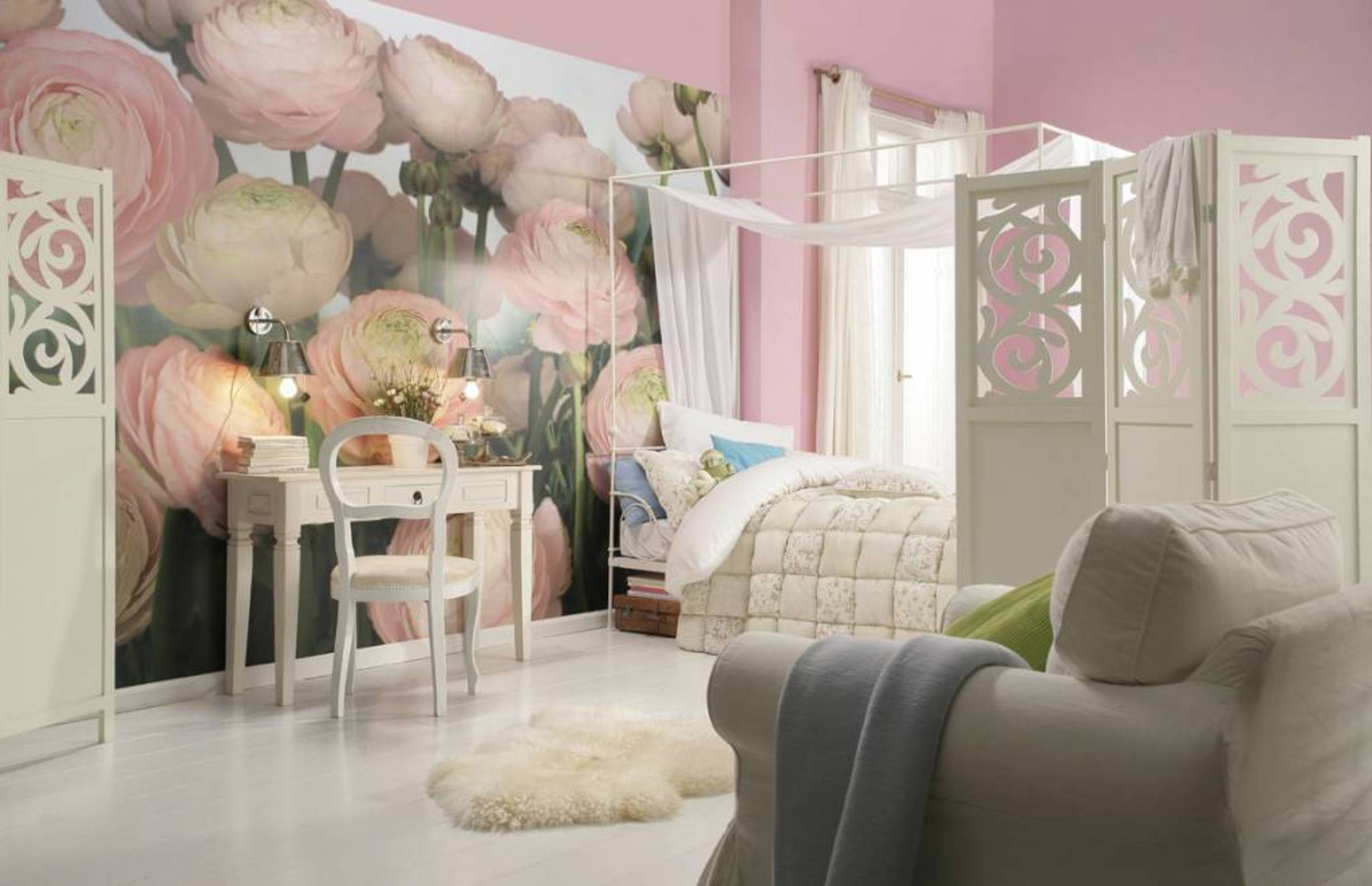 Komar Gentle Rose Wall Mural 368x254cm | Yourdecoration.com