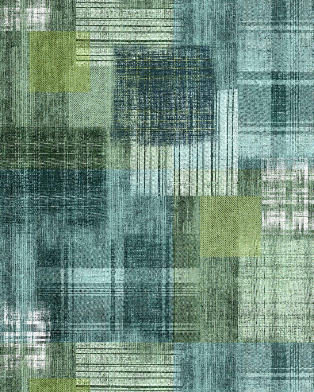Komar Patchy Plaid Non Woven Wall Murals 200x250cm 2 panels | Yourdecoration.com