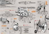 Komar Star Wars Blueprints Wall Mural 368x254cm | Yourdecoration.com