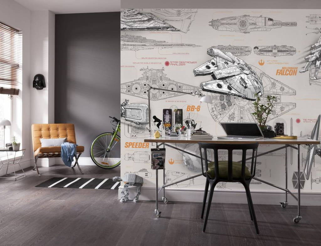 Komar Star Wars Blueprints Wall Mural 368x254cm | Yourdecoration.com