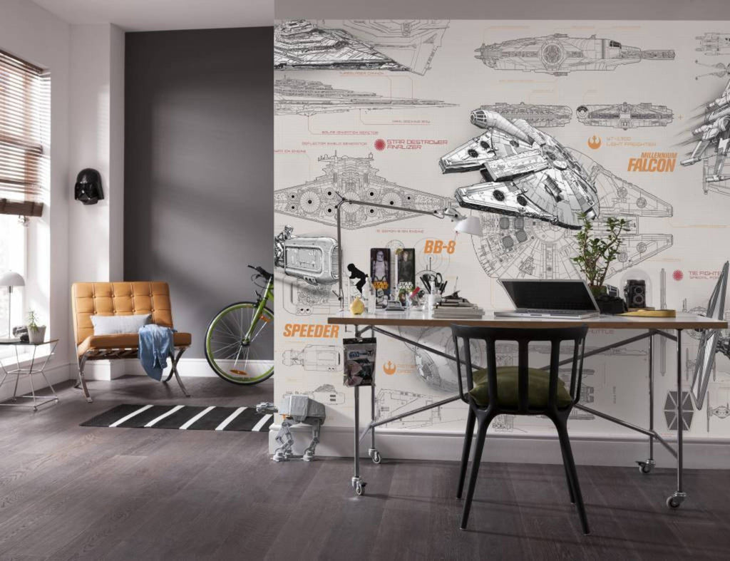 Komar Star Wars Blueprints Wall Mural 368x254cm | Yourdecoration.com