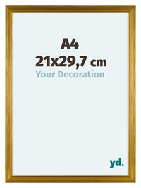 Lincoln Wood Photo Frame 21x29 7cm A4 Gold Front Size | Yourdecoration.com