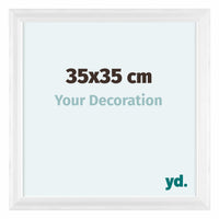 Lincoln Wood Photo Frame 35x35cm White Front Size | Yourdecoration.com