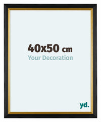 Lincoln Wood Photo Frame 40x50cm Black Gold Front Size | Yourdecoration.com