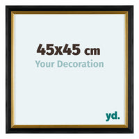 Lincoln Wood Photo Frame 45x45cm Black Gold Front Size | Yourdecoration.com