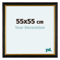 Lincoln Wood Photo Frame 55x55cm Black Gold Front Size | Yourdecoration.com