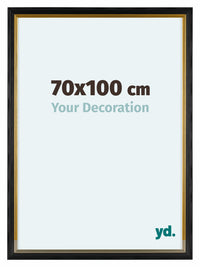 Lincoln Wood Photo Frame 70x100cm Black Gold Front Size | Yourdecoration.com