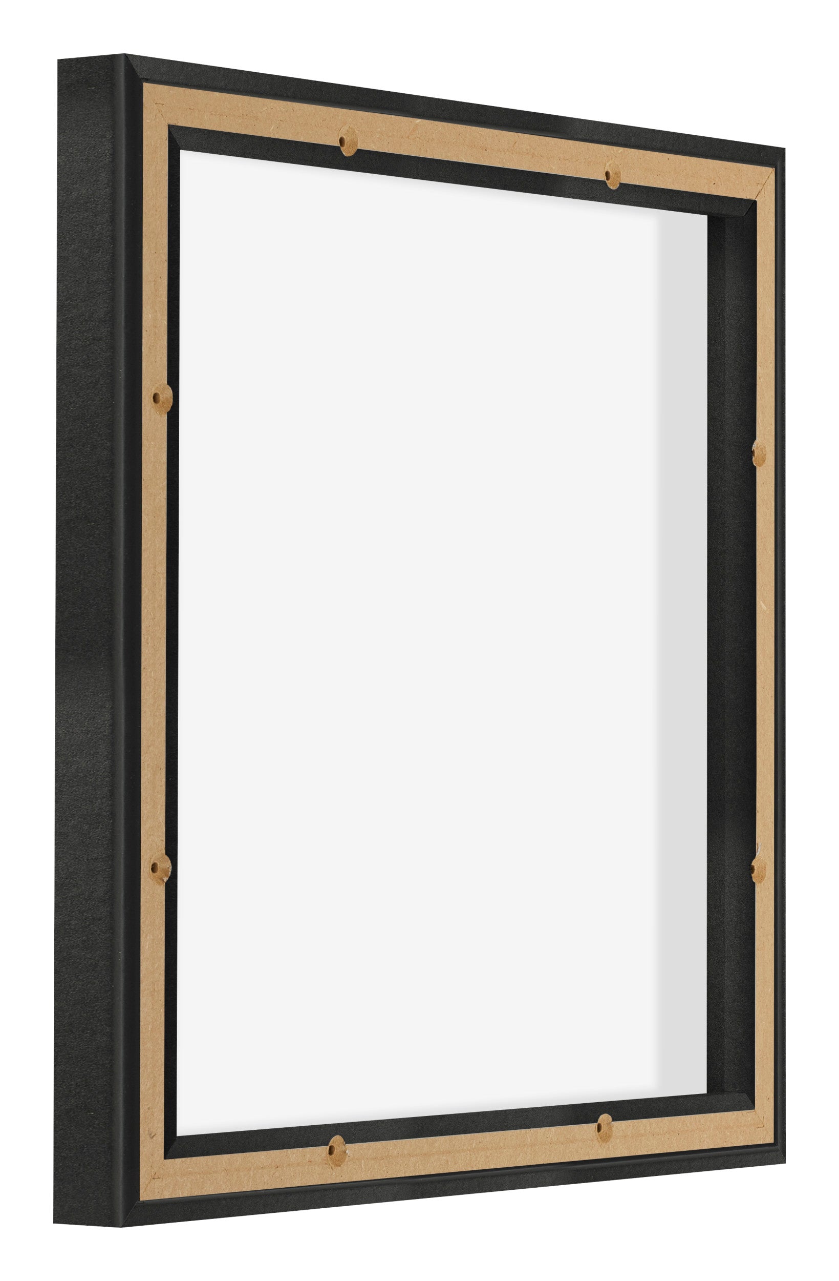 Lyon MDF Canvas Floater Frame 1 1 Black Matte Back Oblique | Yourdecoration.com