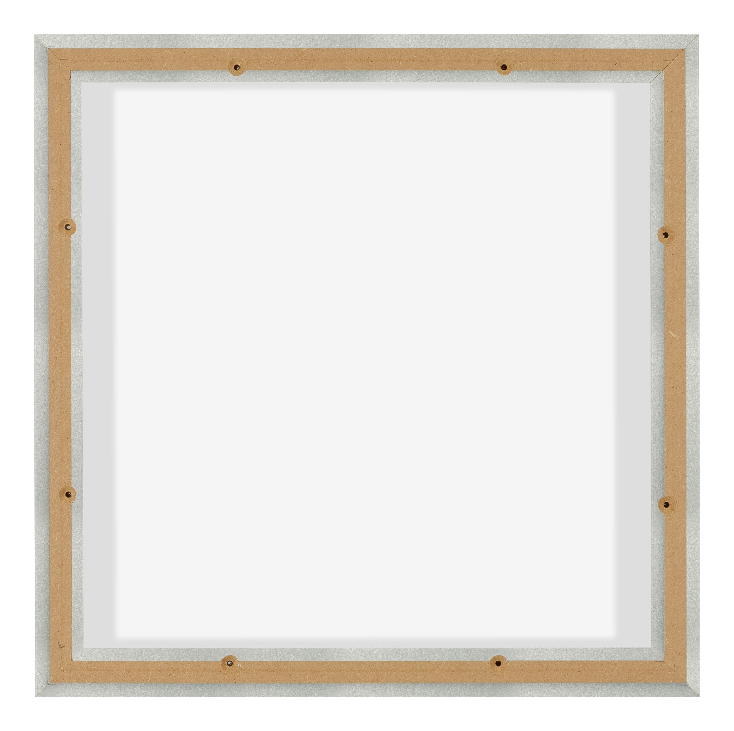 Lyon MDF Canvas Floater Frame 1 1 Silver Matte Back | Yourdecoration.com