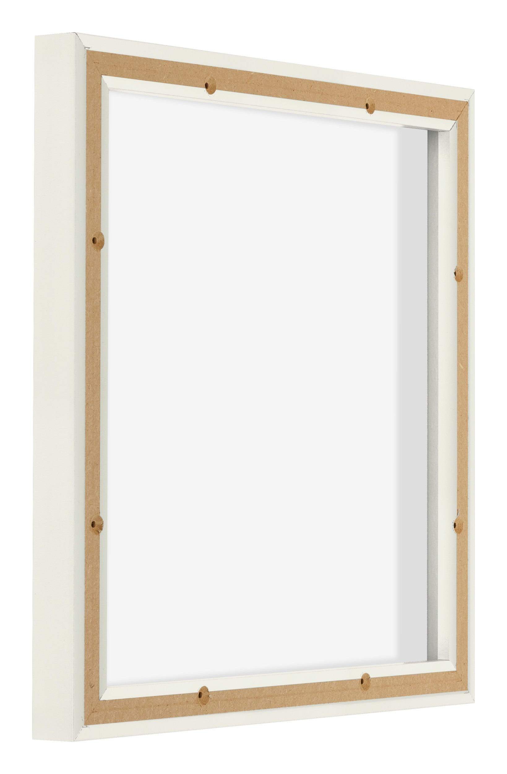 Lyon MDF Canvas Floater Frame 1 1 White Matte Back Oblique | Yourdecoration.com