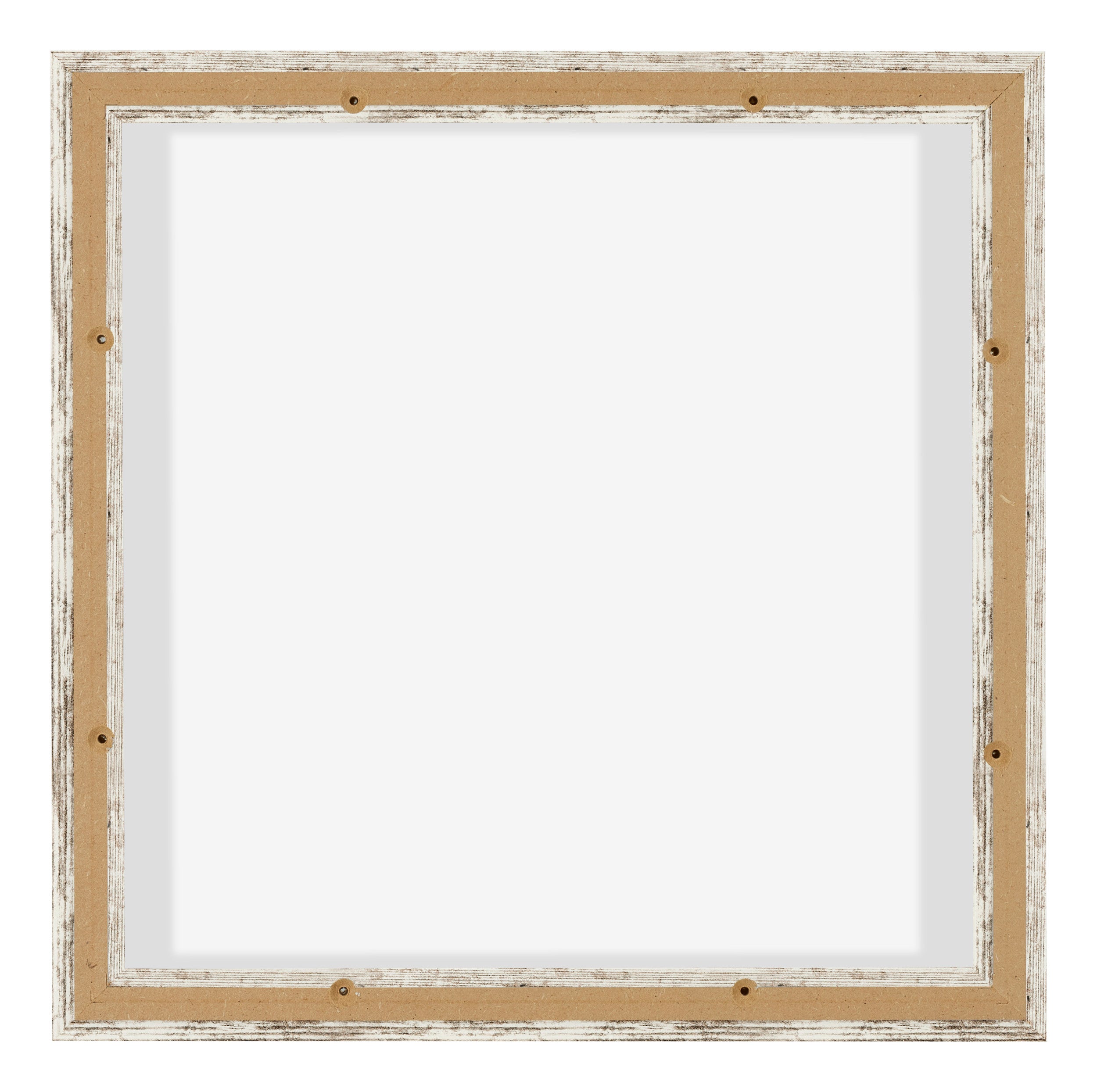 Lyon MDF Canvas Floater Frame 1 1 White Vintage Back | Yourdecoration.com
