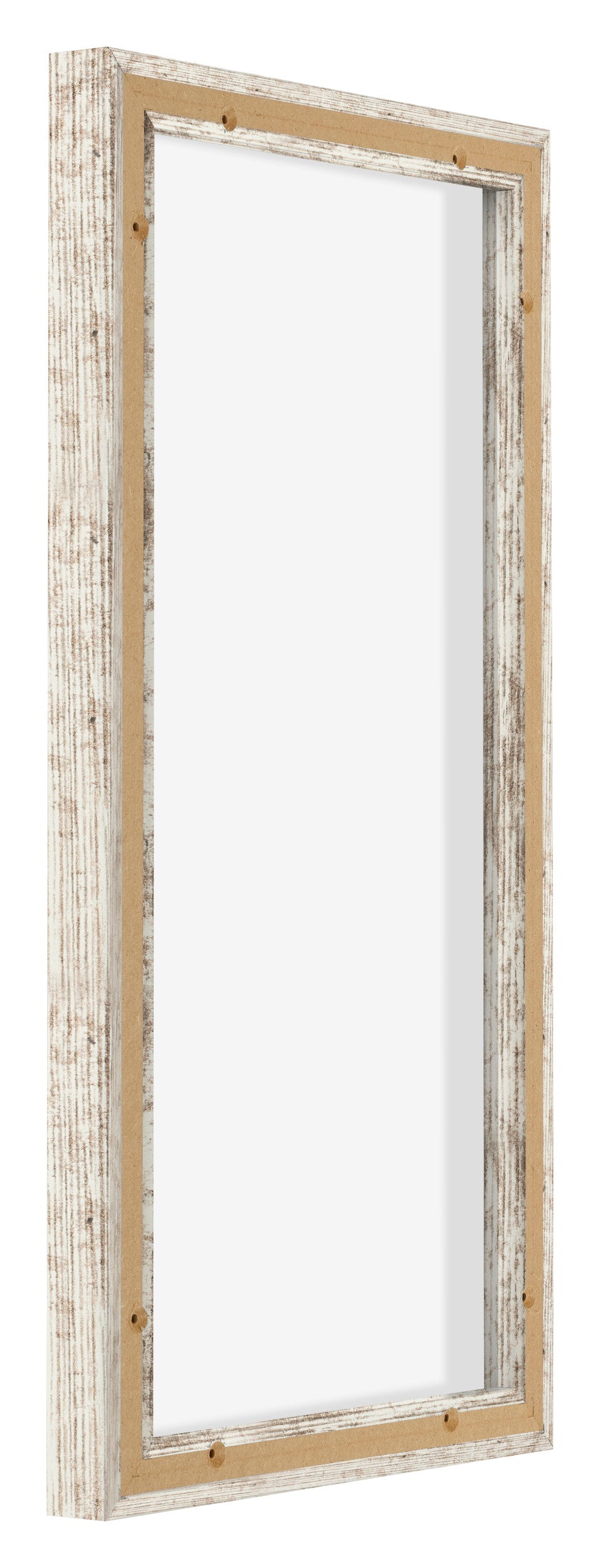 Lyon MDF Canvas Floater Frame 1 2 White Vintage Back Oblique | Yourdecoration.com