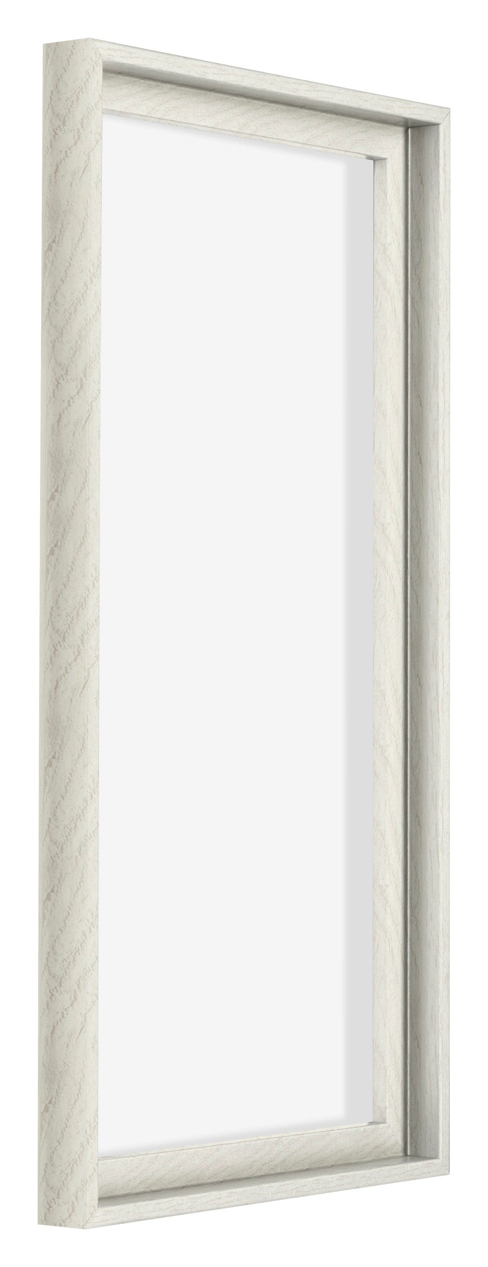 Lyon MDF Canvas Floater Frame 1 2 White Wash Front Oblique | Yourdecoration.com