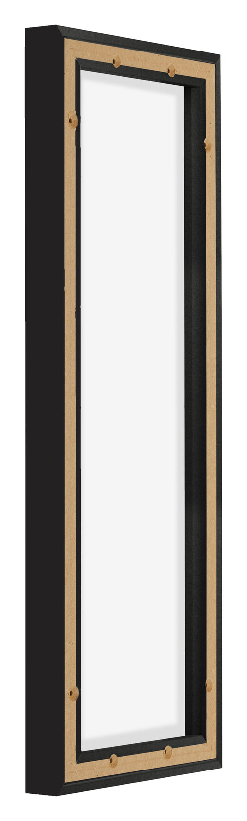 Lyon MDF Canvas Floater Frame 1 3 Black Matte Back Oblique | Yourdecoration.com