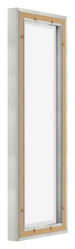 Lyon MDF Canvas Floater Frame 1 3 Silver Matte Back Oblique | Yourdecoration.com