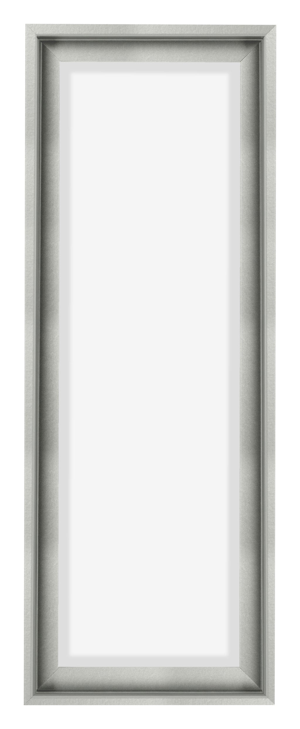 Lyon MDF Canvas Floater Frame 1 3 Silver Matte Front | Yourdecoration.com