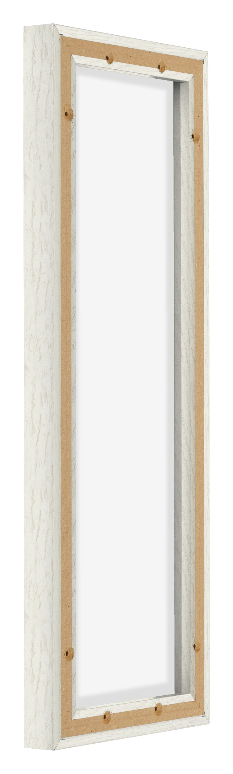 Lyon MDF Canvas Floater Frame 1 3 White Wash Back Oblique | Yourdecoration.com